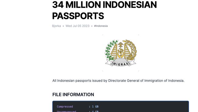 Data Paspor Diduga Bocor, Kominfo: Kami Sedang Telusuri