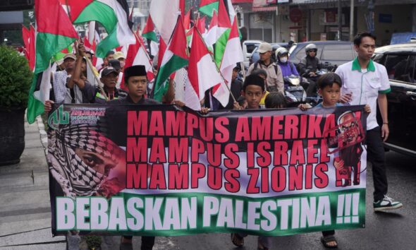 Ratusan Massa Serukan Keadilan untuk Palestina dalam Aksi Damai DPW ABI Jawa Barat