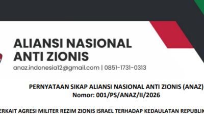 Aliansi Nasional Anti Zionis (ANAZ) Kutuk Serangan Israel ke Iran, Serukan Solidaritas Nasional
