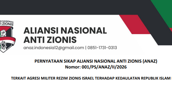 Aliansi Nasional Anti Zionis (ANAZ) Kutuk Serangan Israel ke Iran, Serukan Solidaritas Nasional