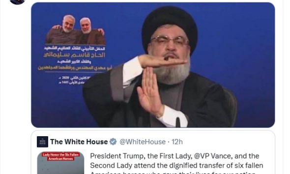 Ali Larijani dan Pesan di Balik Gestur Ikonik Syahid Hassan Nasrallah kepada Donald Trump