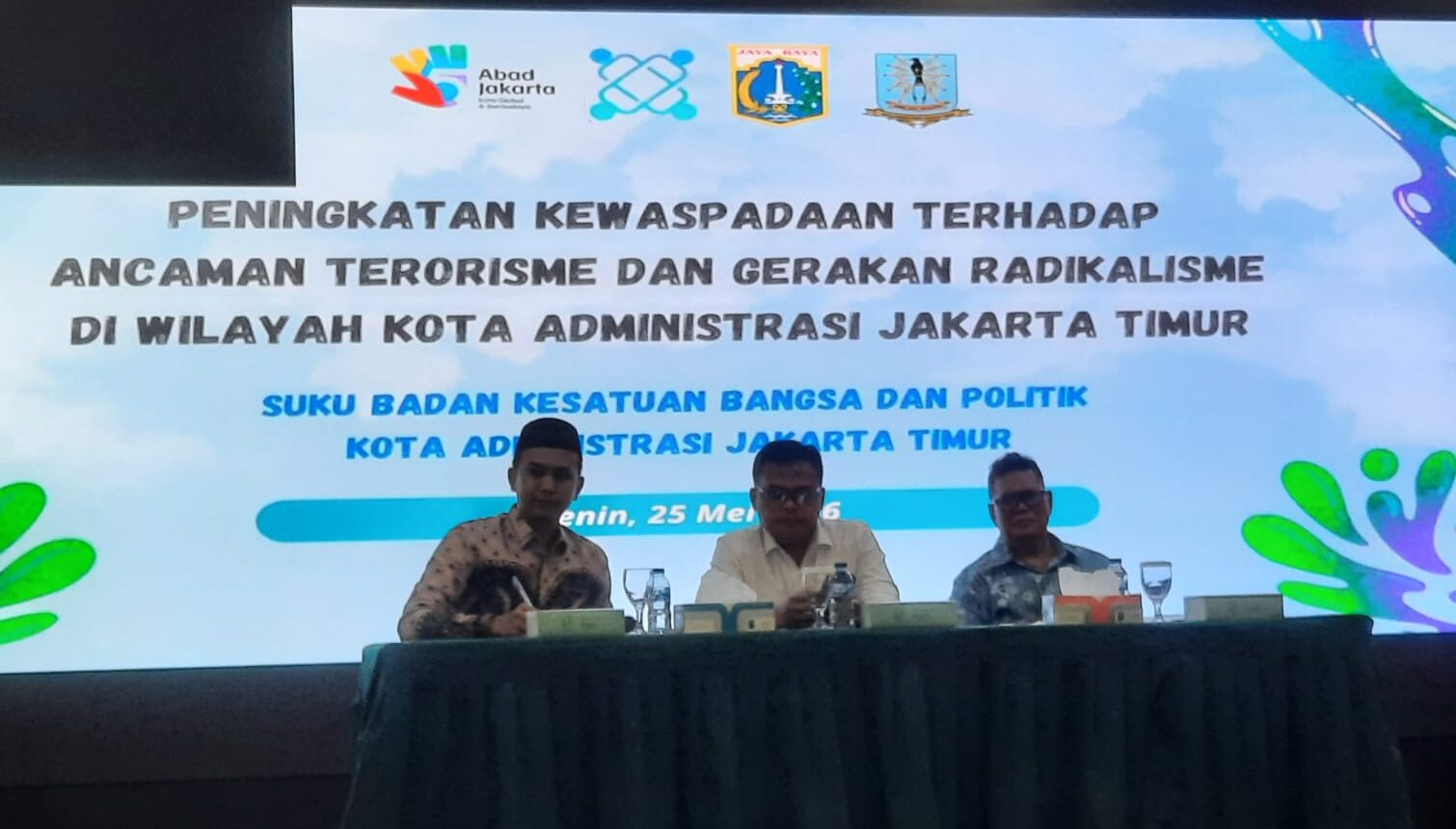 DPD ABI Kota Jakarta Timur menghadiri sosialisasi pencegahan radikalisme dan terorisme yang diselenggarakan Kesbangpol Jakarta Timur di Kantor Wali Kota Jakarta Timur, Senin (25/5). (Dok. ABI)