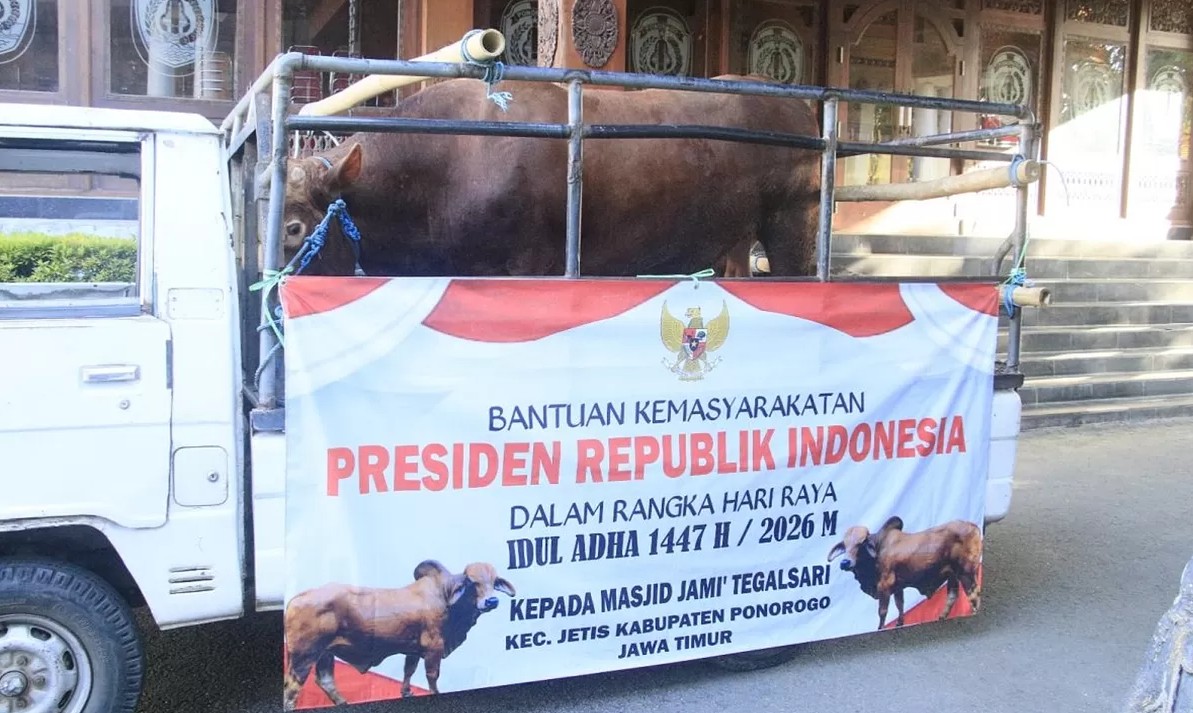 Sapi kurban dari APBN bantuan Presiden Prabowo untuk Ponorogo. (Foto: Pemkab Ponorogo)