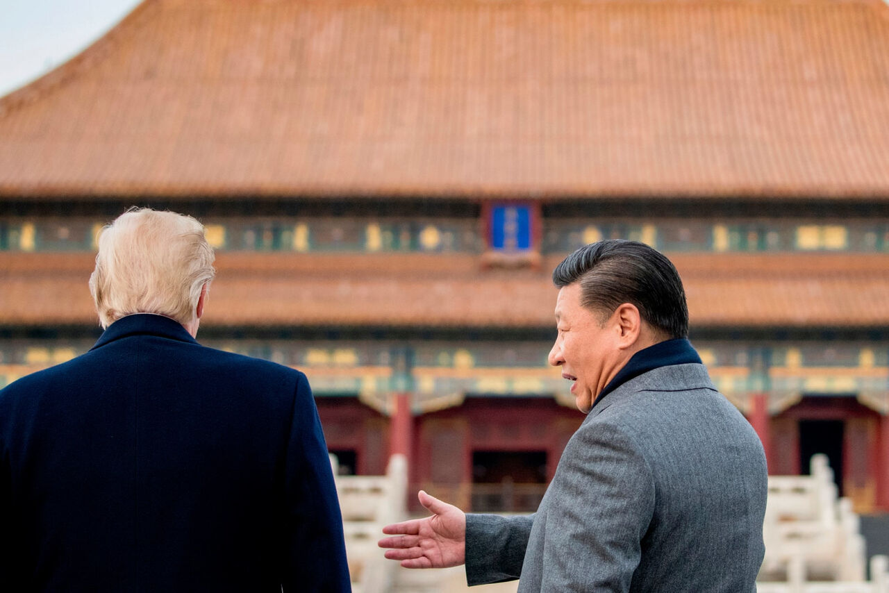 Donald Trump dalam pertemuan di Beijing dengan Xi Jinping (Farsnews Agency)