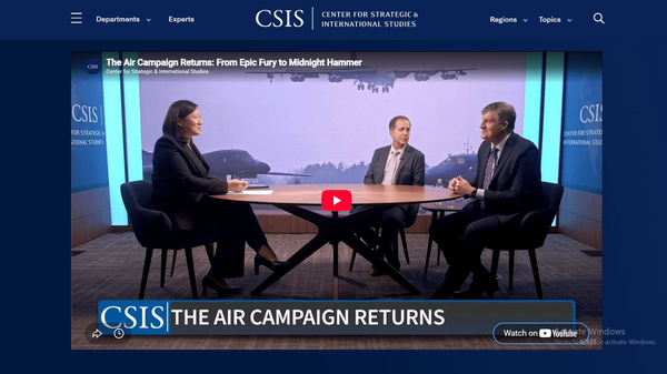 Jenderal (Purn.) James Slife dan Jenderal (Purn.) Clint Hinote dalam diskusi CSIS mengulas perang Iran serta posisi strategis Selat Hormuz. (Foto: Tangkapan layar/CSIS)