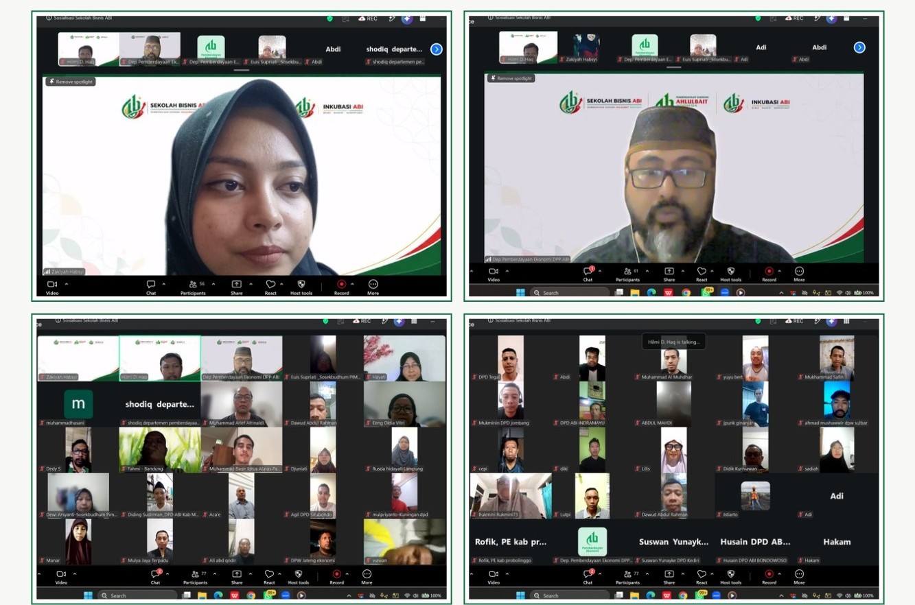 Ketua Departemen Pemberdayaan Ekonomi DPP ABI Ali Reza Baraghbah menyampaikan sambutan dalam sosialisasi Lembaga Inkubasi ABI, Senin (17/8/2026).