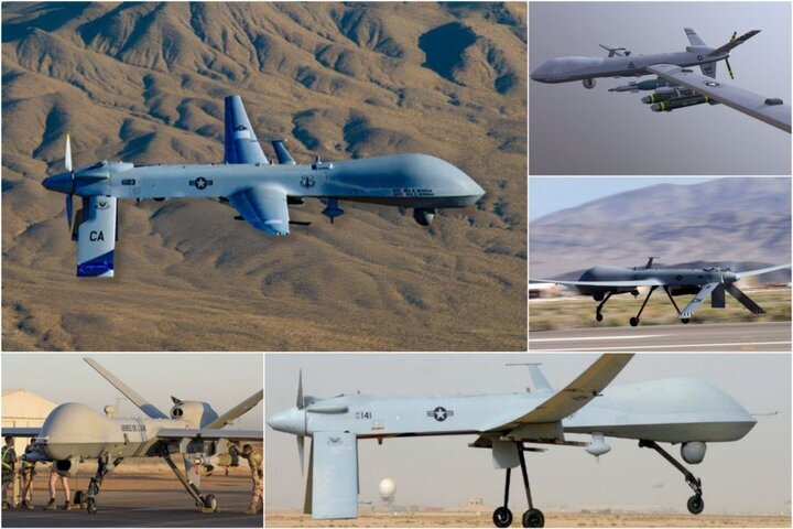 MQ-1 Predator Amerika Serikat yang menurut IRGC ditembak jatuh oleh pertahanan udara Iran di atas Selat Hormuz.