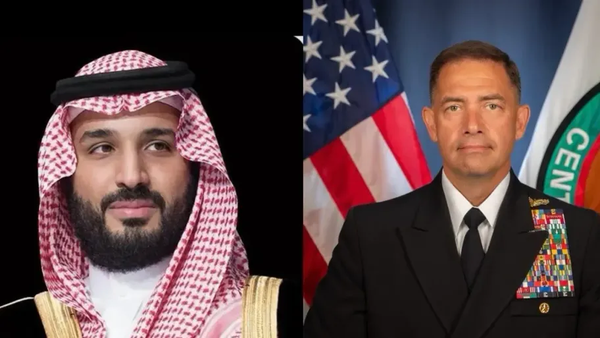 Komandan CENTCOM Brad Cooper bertemu Putra Mahkota Arab Saudi Mohammed bin Salman di Jeddah, Senin, 14 September 2026.