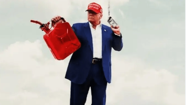 Donald Trump berbicara dalam kampanye Partai Republik di Gastonia, Carolina Utara, 16 September 2026, saat membahas kenaikan harga bensin akibat perang Iran.